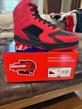 Brand new Ewing Athletics Rebound Tipoff High Top Sneakers - Red & Black SZ 11